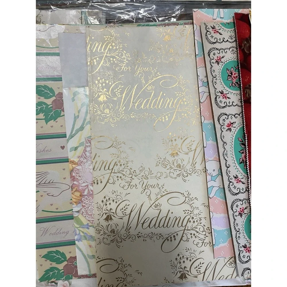 Vintage Gift Wrapping Paper Flat Wrap Sheet Packages Mixed Lot Occasions